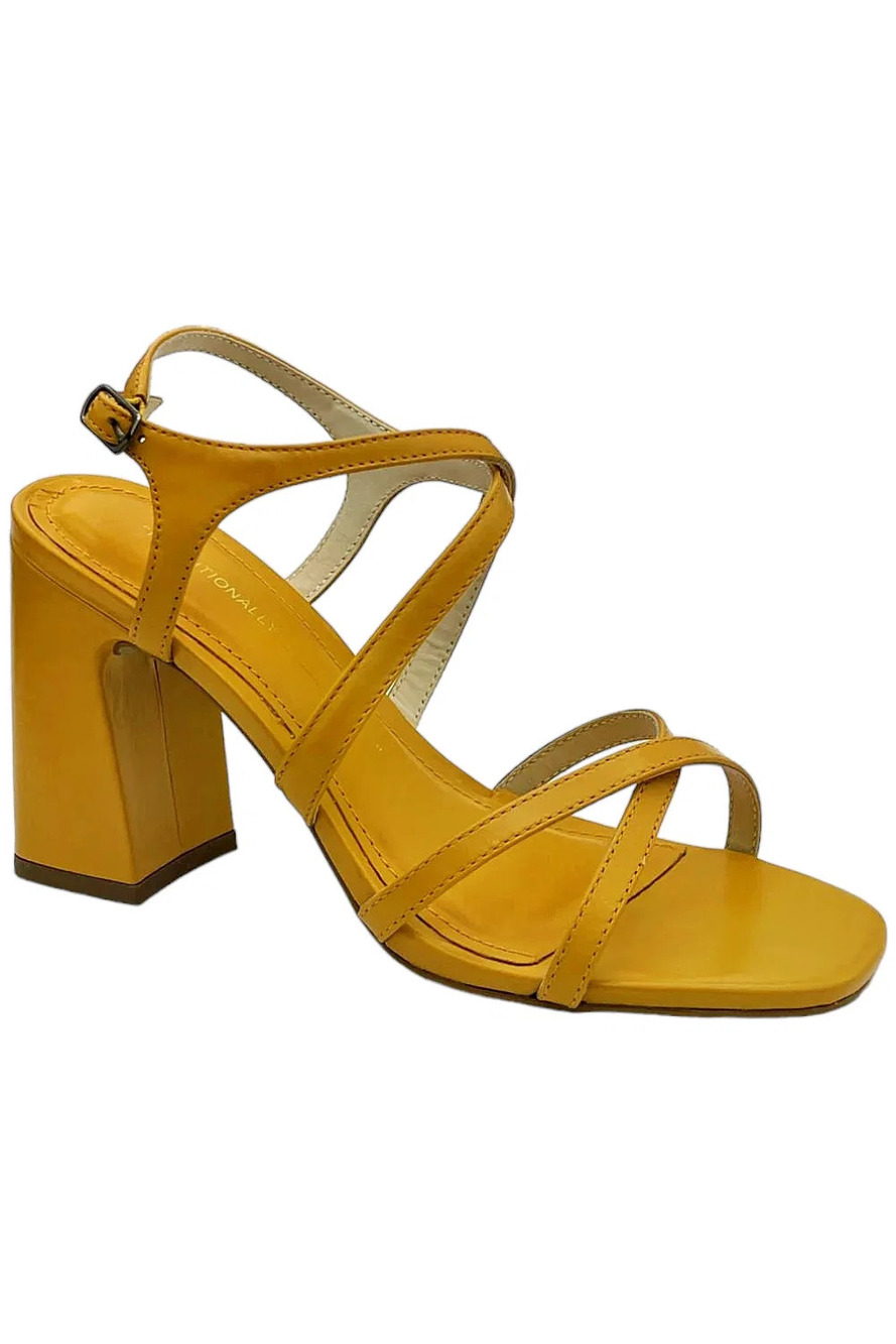 INTENTIONALLY BLANK Leather Strappy Heeled Sandals Naples Manderin - Medium